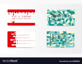 Variety of detailed horizontal business cards on vector image