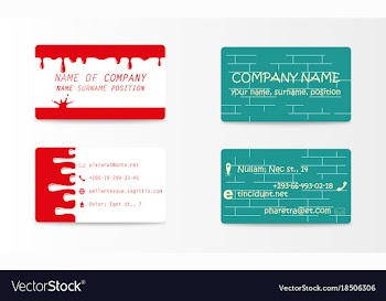 Variety of detailed horizontal business cards on vector image