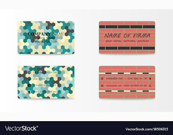 Variety of detailed horizontal business cards on vector image
