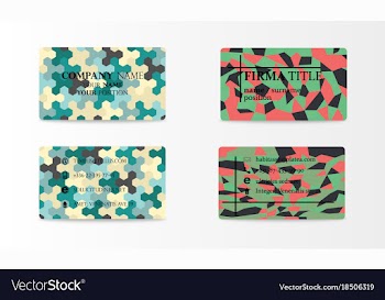 Variety of detailed horizontal business cards on vector image