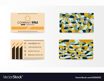 Variety of detailed horizontal business cards on vector image