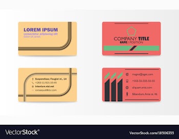 Variety of detailed horizontal business cards on vector image
