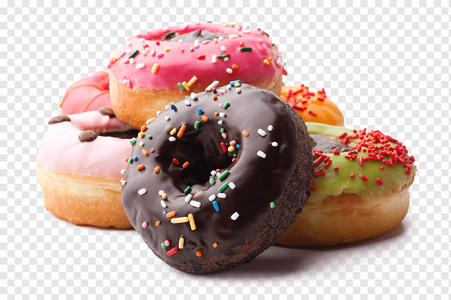 variety of doughnuts, Tea Coffee Donuts Frosting & Icing Ciambella, donuts, baked Goods, food, baking png