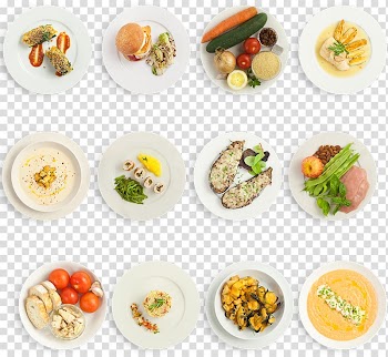 Variety of vegetables on white ceramic plates, Sushi Hors doeuvre Vegetarian cuisine Canapxe9 Table, A table of food transparent background PNG clipart