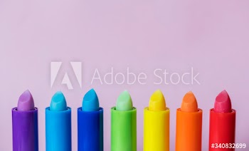 Various colorful lip balm sticks