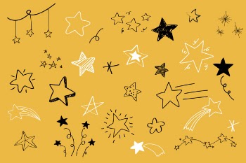 Various stars doodle collection vector