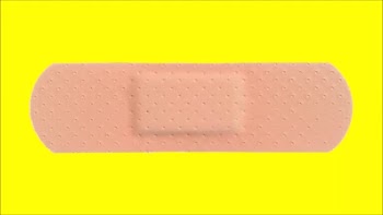 Various Strips of BAND AID PLASTER on blinking background
