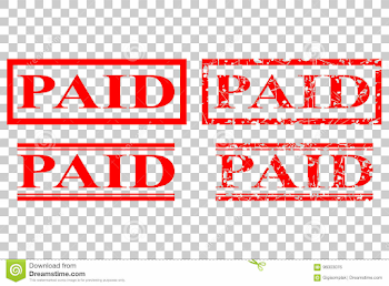 Various Style Of Rubber Stamp Paid At Transparent Effect ...