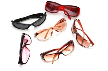 Various sunglasses isolated  on the white background