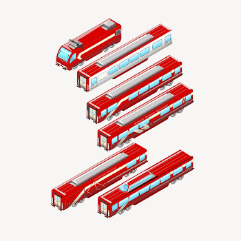 Various trains collage element illustration | Free Vector - rawpixel