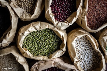 Various types of beans in multiple sacks | Free stock photo - 484455