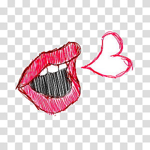 Various VI, pink lips with heart art transparent background PNG clipart