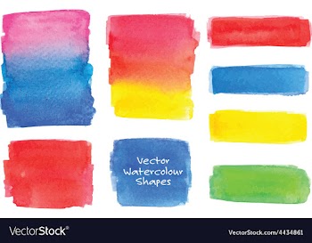 Various watercolor shapes vector image