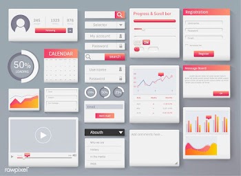 various website interface design | Free stock vector - 44497