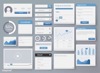 various website interface design | Free stock vector - 44498