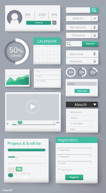 various website interface design | Free stock vector - 44502