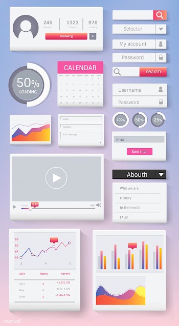 Various website interface design vector | Free stock vector - 44500