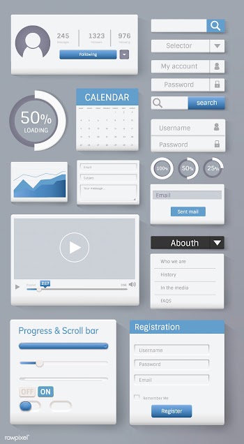Various website interface design vector | Free stock vector - 44501