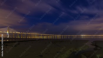 Vasco da Gama Bridge in Lisbon. The longest bridge in Europe