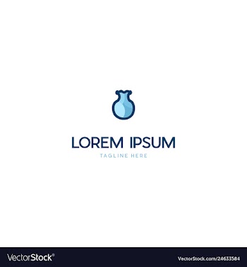 Vase ceramics outline creative logo design vector image
