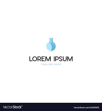 Vase ceramics outline creative logo design vector image