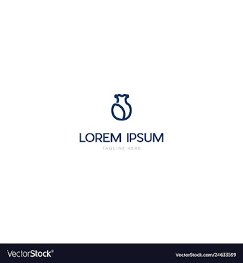 Vase ceramics outline creative logo design vector image