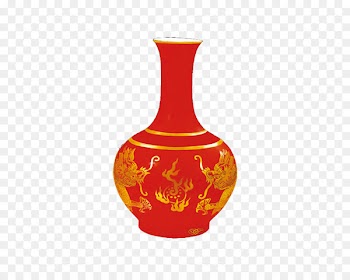 Vase Chinese ceramics Porcelain - Red unicorn vase wedding supplies 