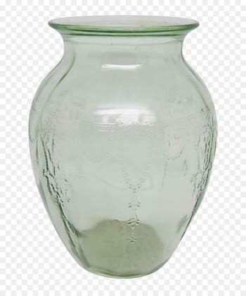 Vase, Glass, Vintage Light Green, Green PNG