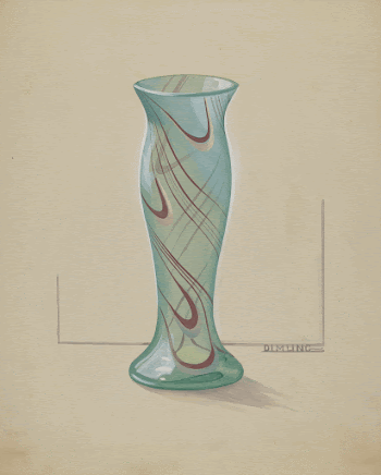 Vase (Green with Red Swirl) | Free Photo - rawpixel