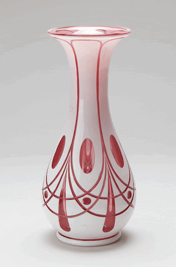vase, ruby glass flashed with white, | Free Photo - rawpixel