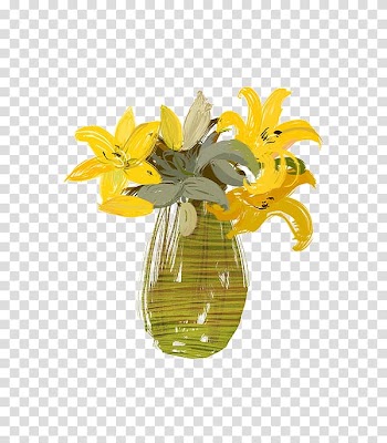 Vase Watercolor painting, Floral material transparent background PNG clipart