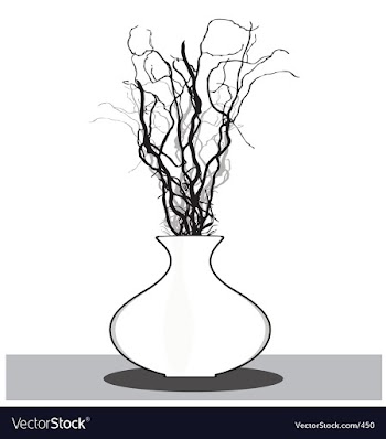 Vase with twigs vector image