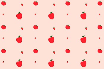 Vector apple strawberry seamless pattern background