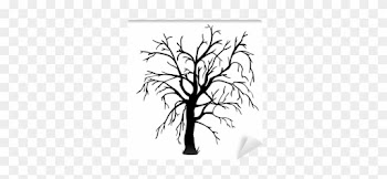 Vector Black Silhouette Of A Bare Tree Wall Mural • - Tree