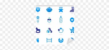 Vector Blue Icons Collection For Baby Boy Isolated - Accesoris Baby Girl Vector