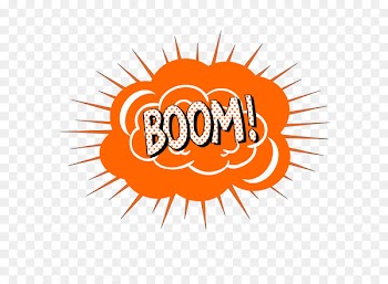 Vector cartoon BOOM explosion effect 