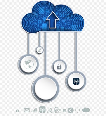 Vector cartoon cloud hosting 