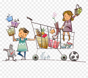 Vector Cartoon Girl Shopping Carts 953*798 Transprent - Vector Cartoon Girl Shopping Carts 953*798 Transprent