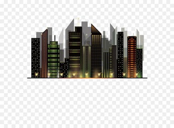 Vector city night view architecture city night sky 