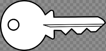 Vector clip art of outline of simple metal door key public - Clipartix