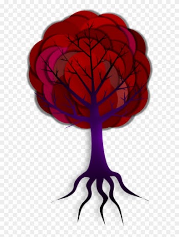 Vector Clip Art - Tree With Roots 5 Branches