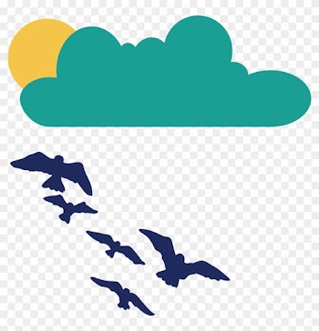 Vector Clouds Sun Seagull Flying Birds - Vsgraphics Llc Saxophone Music Vinyl Wall Art