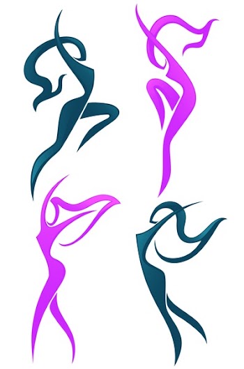 vector collection of abstract women in dancing poses