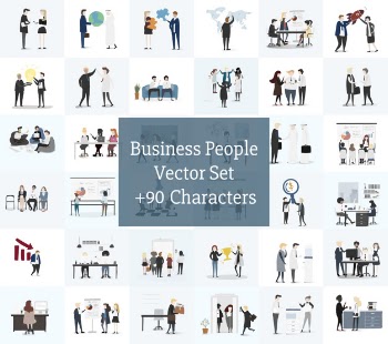 Vector collection of business people Free Vector