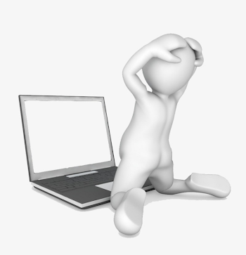 Vector Crazy Man Kneeling Computer, Man Clipart, Computer Clipart ...