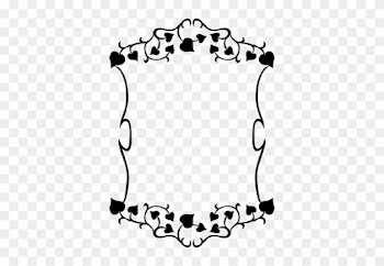 Vector Drawing Of Garden Ivy - Black And White Border Leaves