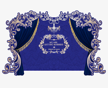 Vector European-style Blue Wedding Reception Table Arrangement ...