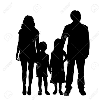 Vector Family Silhouette On A White Background. Royalty Free ...