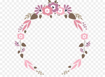 Vector floral garland wedding flat 