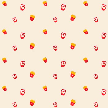 Vector French fries ketchup seamless pattern background